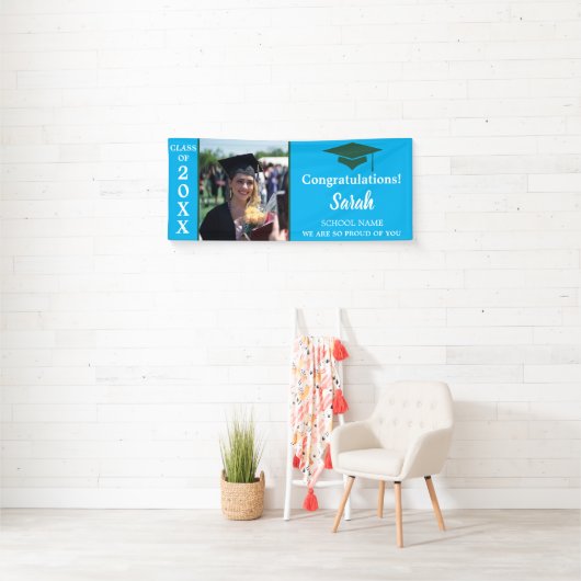 Blauw & Groen Afstuderen Fotoklas van 2025 Spandoek (Insitu)