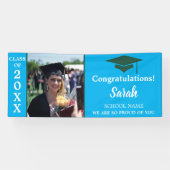 Blauw & Groen Afstuderen Fotoklas van 2025 Spandoek (Horizontaal)