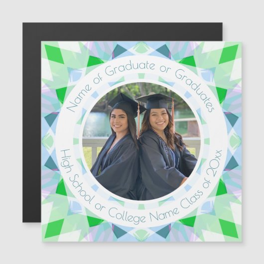 Blauw Groen Afstuderen Keepsake Fotocadeau (Voorkant / Achterkant)