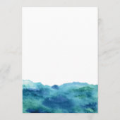Blauw Groen Aqua Aquarel Modern Opslagbericht 1 Save The Date (Achterkant)