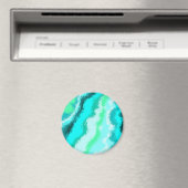 Blauw Groen Aqua Schilderachtig Scumbled Stijl Magneet (Insitu (Vaatwasser))