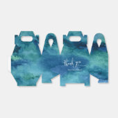 Blauw Groen Aqua Waterverf Bruiloft Dank u Favor Bedankdoosjes (Uitgevouwen)
