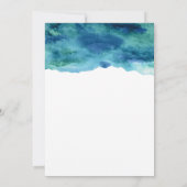 Blauw Groen Aqua Waterverf Modern Save the Date 1b Kaart (Achterkant)