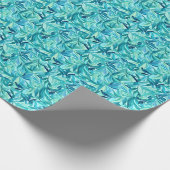 Blauw & Groen Aquarel Bladeren Cadeaupapier (Hoek)