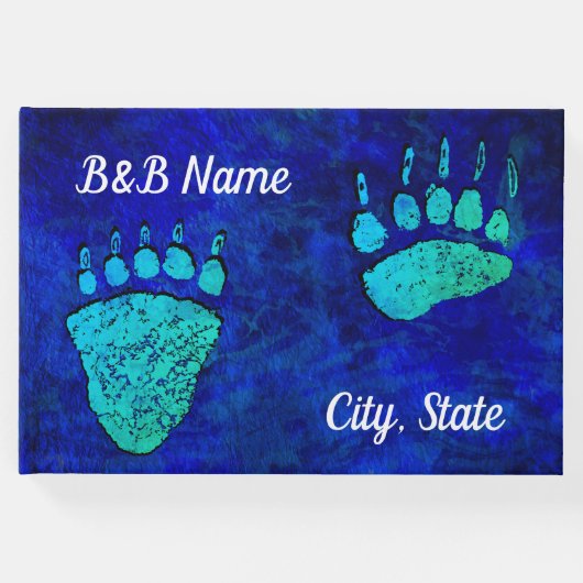 Blauw Groen Beer Paws - Gastenboek (Voorkant)