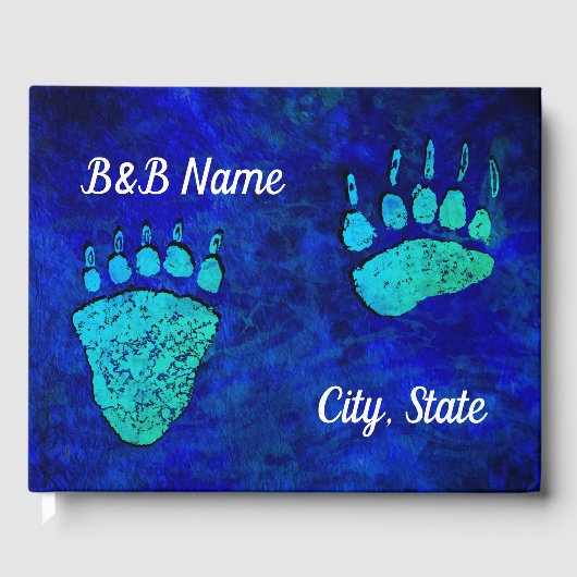 Blauw Groen Beer Paws - Gastenboek (Voorkant)
