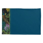 Blauw groen behang bijgesneden patroon kussensloop (Achterkant-Links)