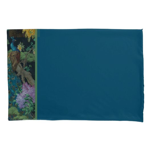 Blauw groen behang bijgesneden patroon kussensloop (Voorkant-Links)