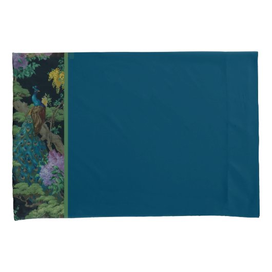 Blauw groen behang bijgesneden patroon kussensloop (Voorkant-Rechts)