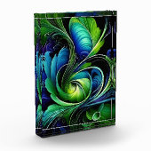 Blauw groen blad abstract fotoblokken (Links)