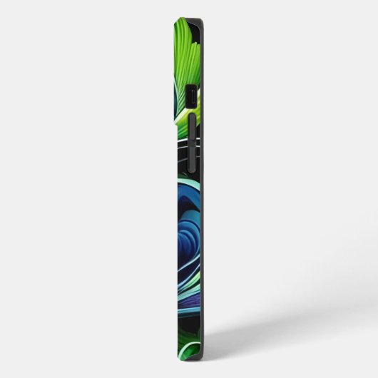 Blauw Groen blad abstract iPhone Hoesje (Linkerkant)