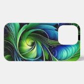 Blauw Groen blad abstract iPhone Hoesje (Achterkant horizontaal)