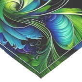 Blauw Groen Blad abstract Korte Tafelloper (Hoek)