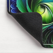 Blauw groen blad abstract muismat (Hoek)