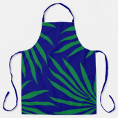 Blauw Groen Blad Tribal Patroon Afrika Patroon Schort (Voorkant)