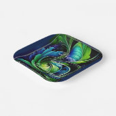 Blauw Groen Bladgroen abstract Gelukkig Jubileum Papieren Bordje (Gebogen)