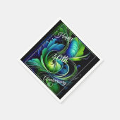 Blauw Groen Bladgroen abstract Gelukkig Jubileum Servet (Hoek)