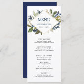 Blauw groen bladgroen goud geometrisch menu (Voorkant / Achterkant)