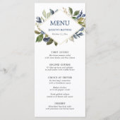 Blauw groen bladgroen goud geometrisch menu (Voorkant)