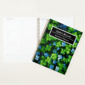 Blauw groen bladpatroon | Gepersonaliseerde spiraa Planner (Display)
