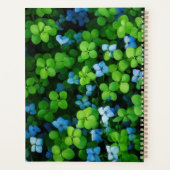 Blauw groen bladpatroon | Gepersonaliseerde spiraa Planner (Achterkant)