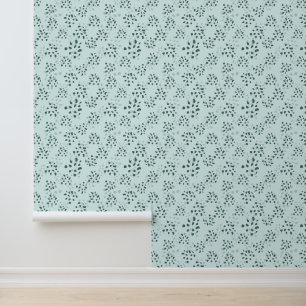 Blauw Groen Blauwgroen Blad Splotches Design Behang