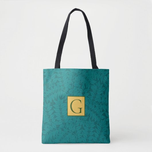 Blauw groen, Blauwgroen lederen patroon Tote Bag (Voorkant)