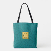 Blauw groen, Blauwgroen lederen patroon Tote Bag (Achterkant)