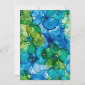 Blauw Groen Blauwgroen Waterverf 90ste Verjaardag Kaart (Achterkant)