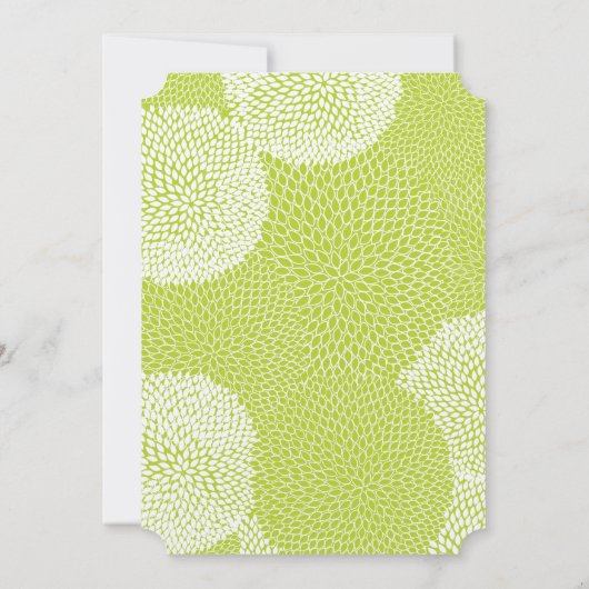 Blauw & Groen Bloemen Chrysanthemum Bruiloft Kaart (Achterkant)