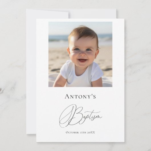 Blauw Groen Bloemen Kruis Doop Gebedsuitnodiging Kaart (Achterkant)