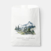 Blauw Groen Bossen Berglandschap Schets Bruiloft Bedankzakje (Voorkant)