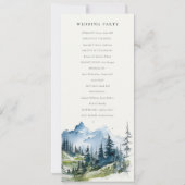 Blauw Groen Bossen Mountain Sketch Bruiloft Progra Kaart (Achterkant)