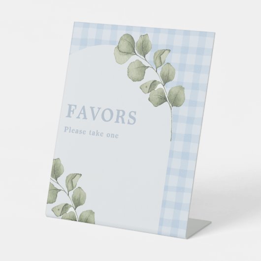 Blauw groen Boy Baby shower Party Favorieten Reclamebord Met Voetstuk (Voorkant)