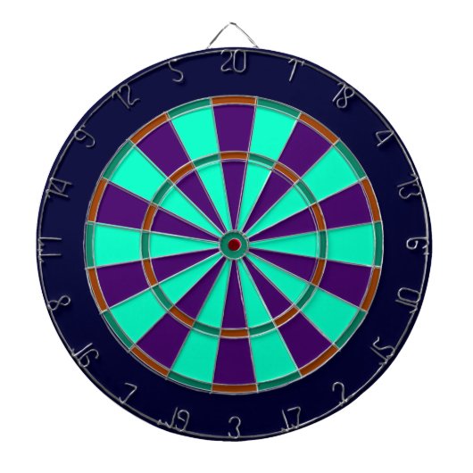 Blauw, Groen, Bruin en Paarse Metaalkooi Dartboard Dartbord (Voorkant)