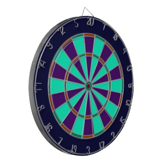 Blauw, Groen, Bruin en Paarse Metaalkooi Dartboard Dartbord (Voorkant Links)