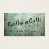 Blauw, Groen & Bruin Rustiek  Drink Tickets Visitekaartjes (Voorkant)