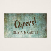 Blauw, Groen & Bruin Rustiek  Drink Tickets Visitekaartjes (Achterkant)