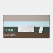 Blauw Groen Bruin Strepen Patroonnaam Bureaumat (Keyboard & Muis)