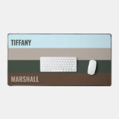 Blauw Groen Bruin Strepen Patroonnaam Bureaumat (Keyboard & Muis)