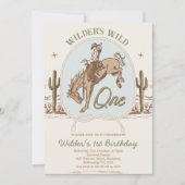  Blauw Groen Buckaroo Western 1e Verjaardag Kaart (Voorkant)