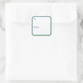 Blauw & Groen Cadeaubladsticker Vierkante Sticker (Tas)