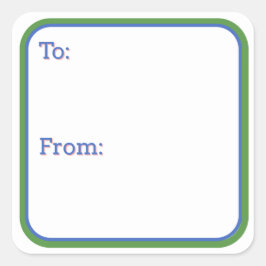 Blauw & Groen Cadeaubladsticker Vierkante Sticker