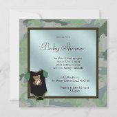 Blauw Groen Camouflage Baby Boy Douche Uitnodiging (Achterkant)