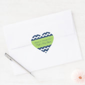Blauw Groen Chevron Baby shower Favor Stickers (Envelop)