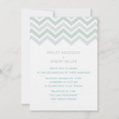 Blauw & Groen Chevron bruiloft uitnodiging (Voorkant)