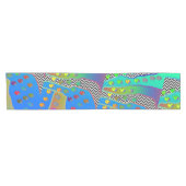 Blauw Groen Chevron Geo Korte Tafelloper (Horizontaal)