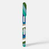 Blauw Groen Chevron Patroon Eenvoudig Monogram Case-Mate iPhone Case (Achterkant / Rechts)
