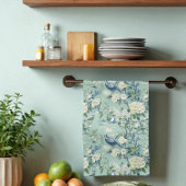 Blauw Groen Chinoiserie Stijl Bloemen Keukenhanddo Theedoek