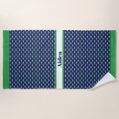 Blauw groen cirkelvormige strandlaken (Voorkant)